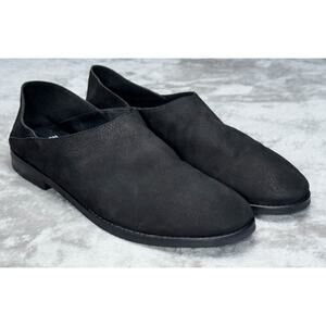 Eileen Fisher Depan Black Leather Nubuck Loafers Slip On Shoes Womens Size 9.5